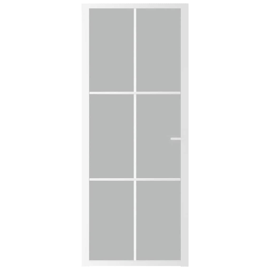 dør 83x201,5 cm mat glas og aluminium hvid