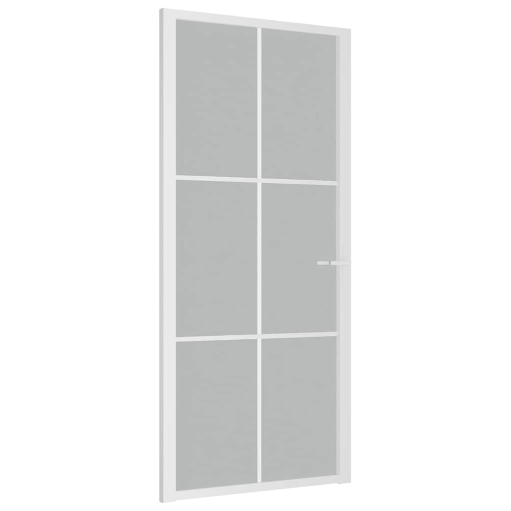 dør 93x201,5 cm mat glas og aluminium hvid