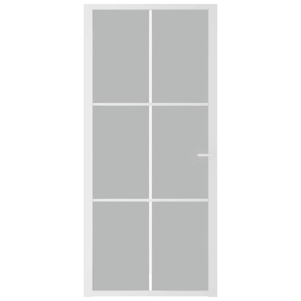 dør 93x201,5 cm mat glas og aluminium hvid