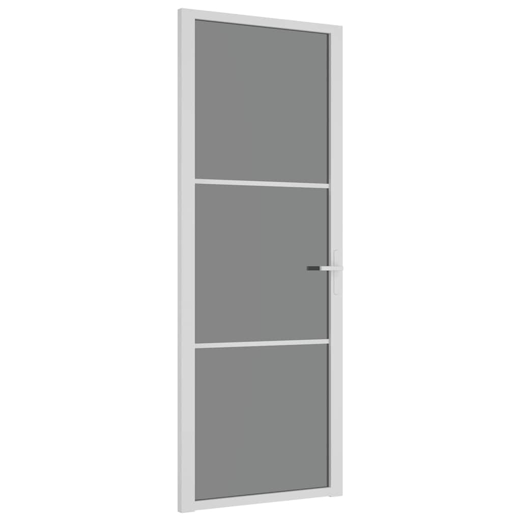 dør 76x201,5 cm sikkerhedsglas og aluminium hvid
