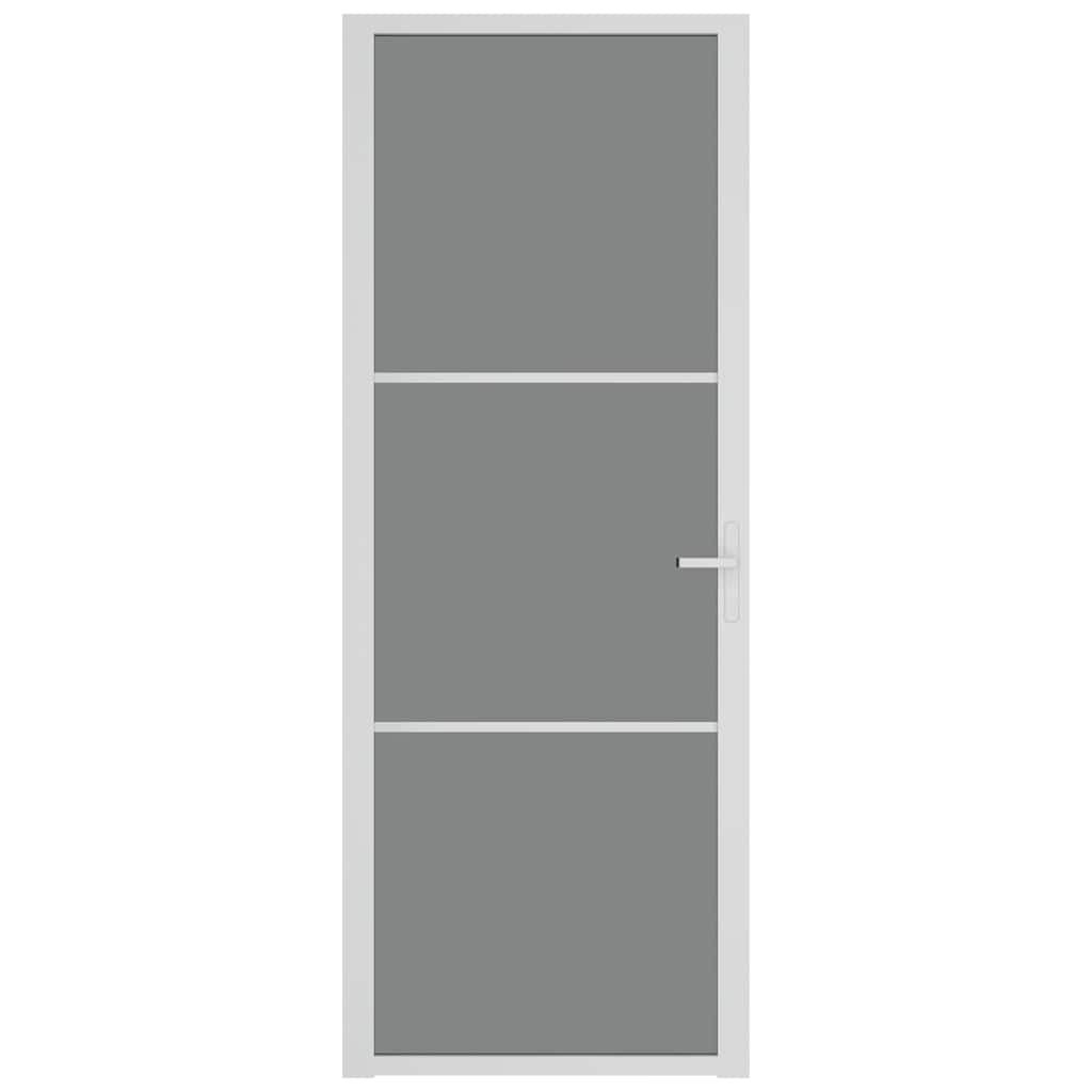 dør 76x201,5 cm sikkerhedsglas og aluminium hvid
