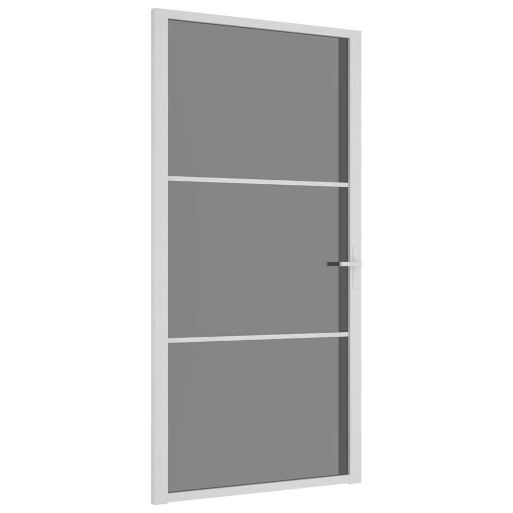 dør 102,5x201,5 cm sikkerhedsglas og aluminium hvid