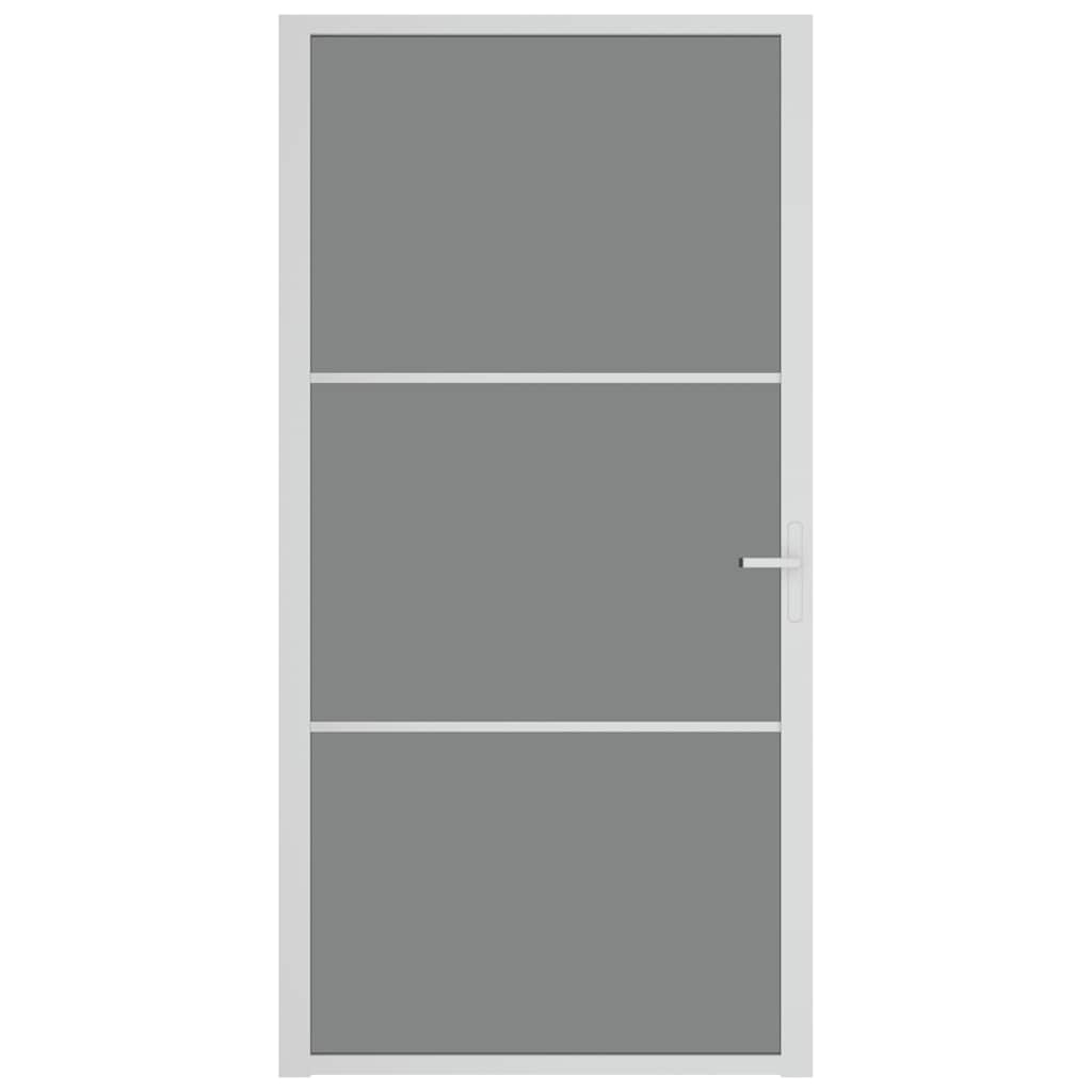 dør 102,5x201,5 cm sikkerhedsglas og aluminium hvid