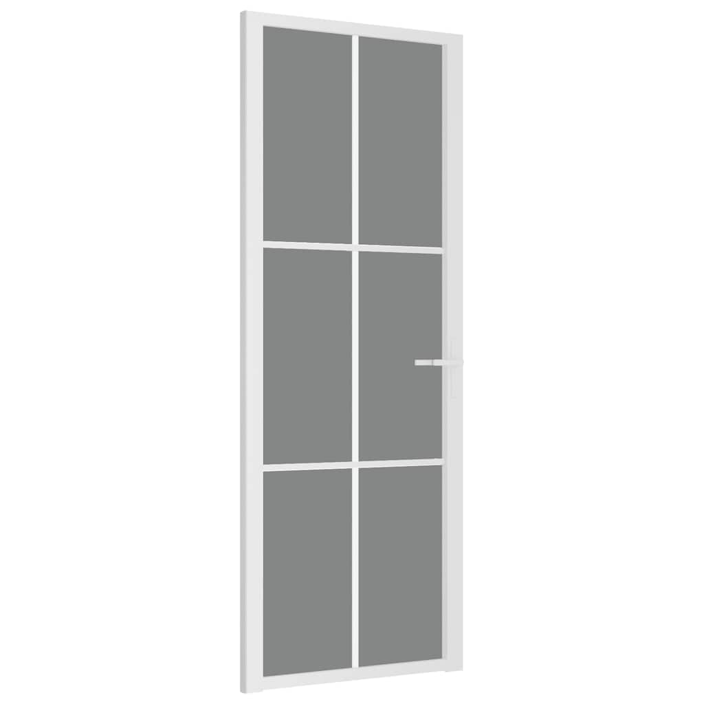 dør 76x201,5 cm sikkerhedsglas og aluminium hvid
