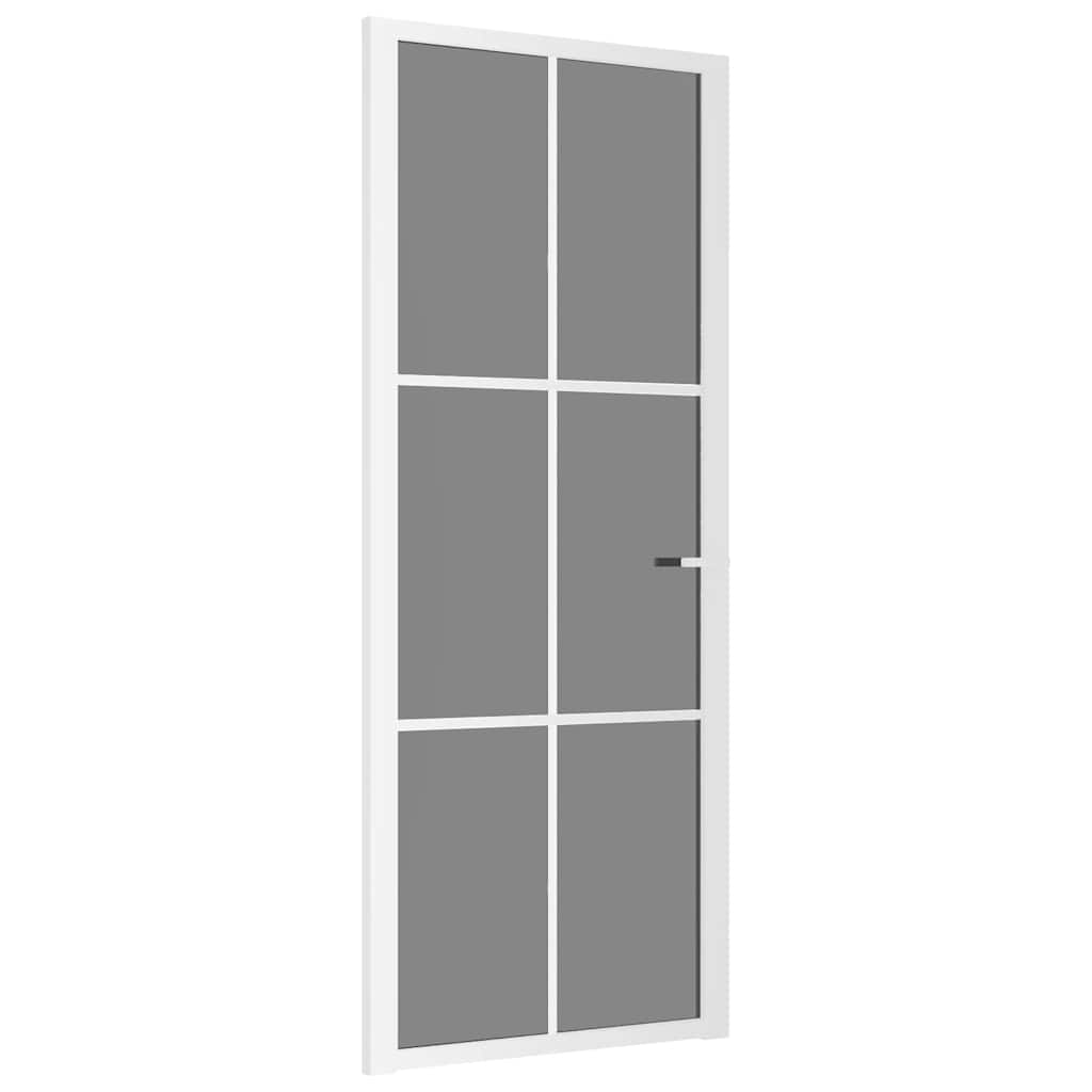 dør 83x201,5 cm sikkerhedsglas og aluminium hvid