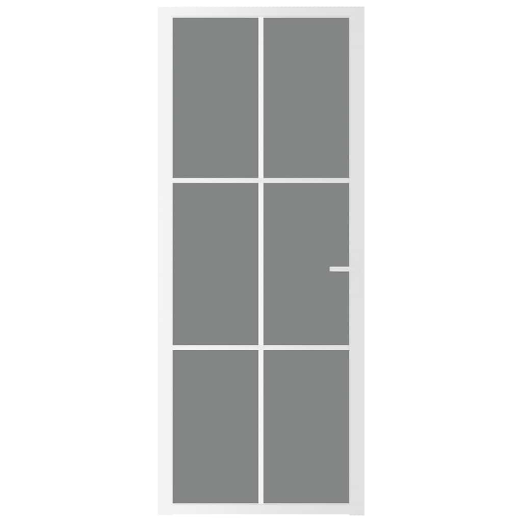 dør 83x201,5 cm sikkerhedsglas og aluminium hvid