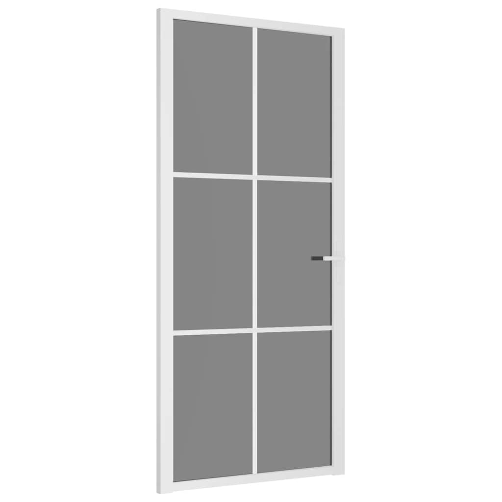 dør 93x201,5 cm sikkerhedsglas og aluminium hvid