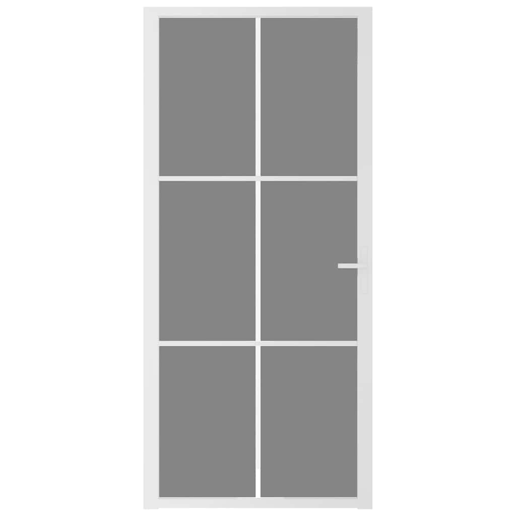 dør 93x201,5 cm sikkerhedsglas og aluminium hvid