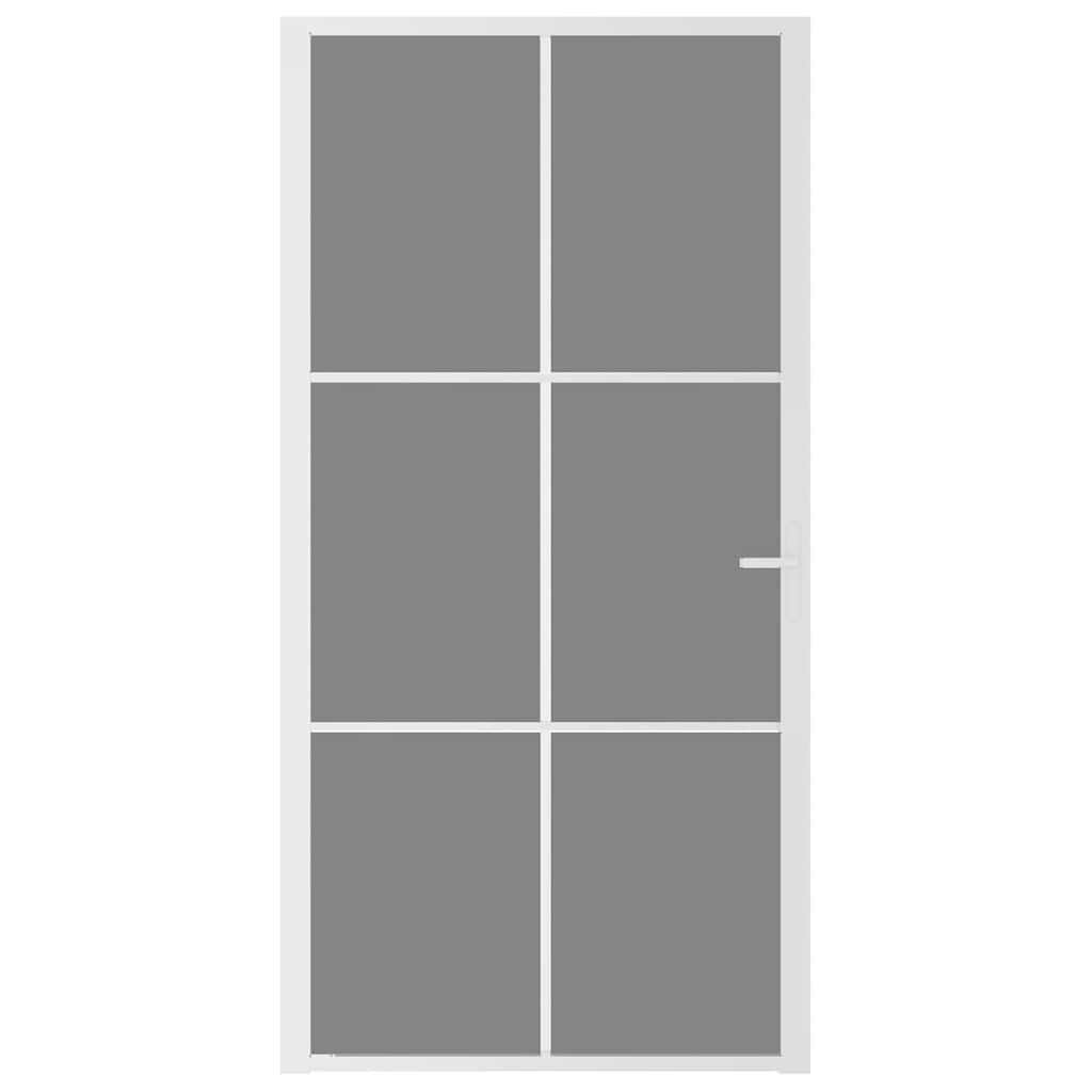 dør 102,5x201,5 cm sikkerhedsglas og aluminium hvid
