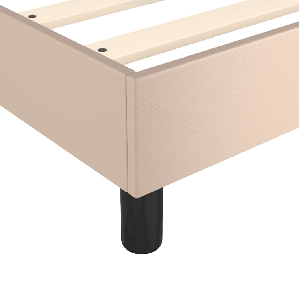 kontinentalseng 200x200 cm kunstlæder cappuccinofarvet