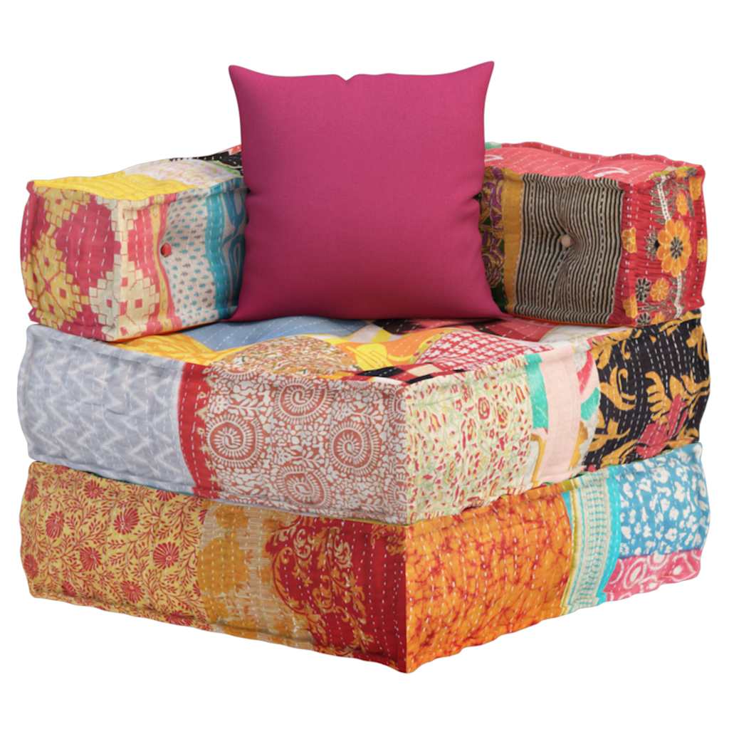 modulsofa med pude stof patchwork