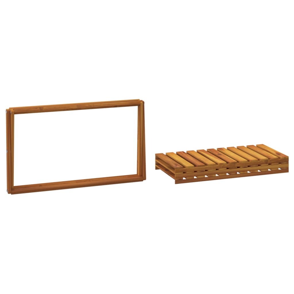 foldbar reol med 3 hylder 70x31x63 cm massivt akacietræ brun