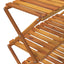 foldbar reol med 3 hylder 70x31x63 cm massivt akacietræ brun