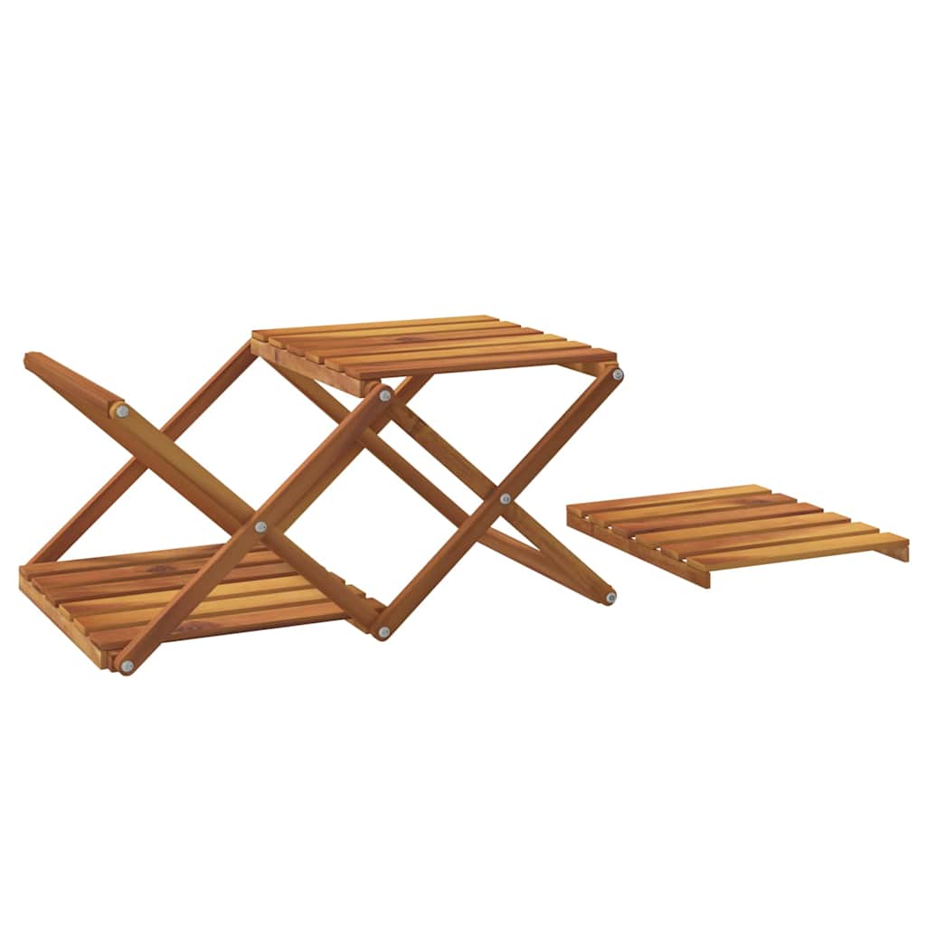 foldbar reol med 3 hylder 43x31x63 cm massivt akacietræ brun