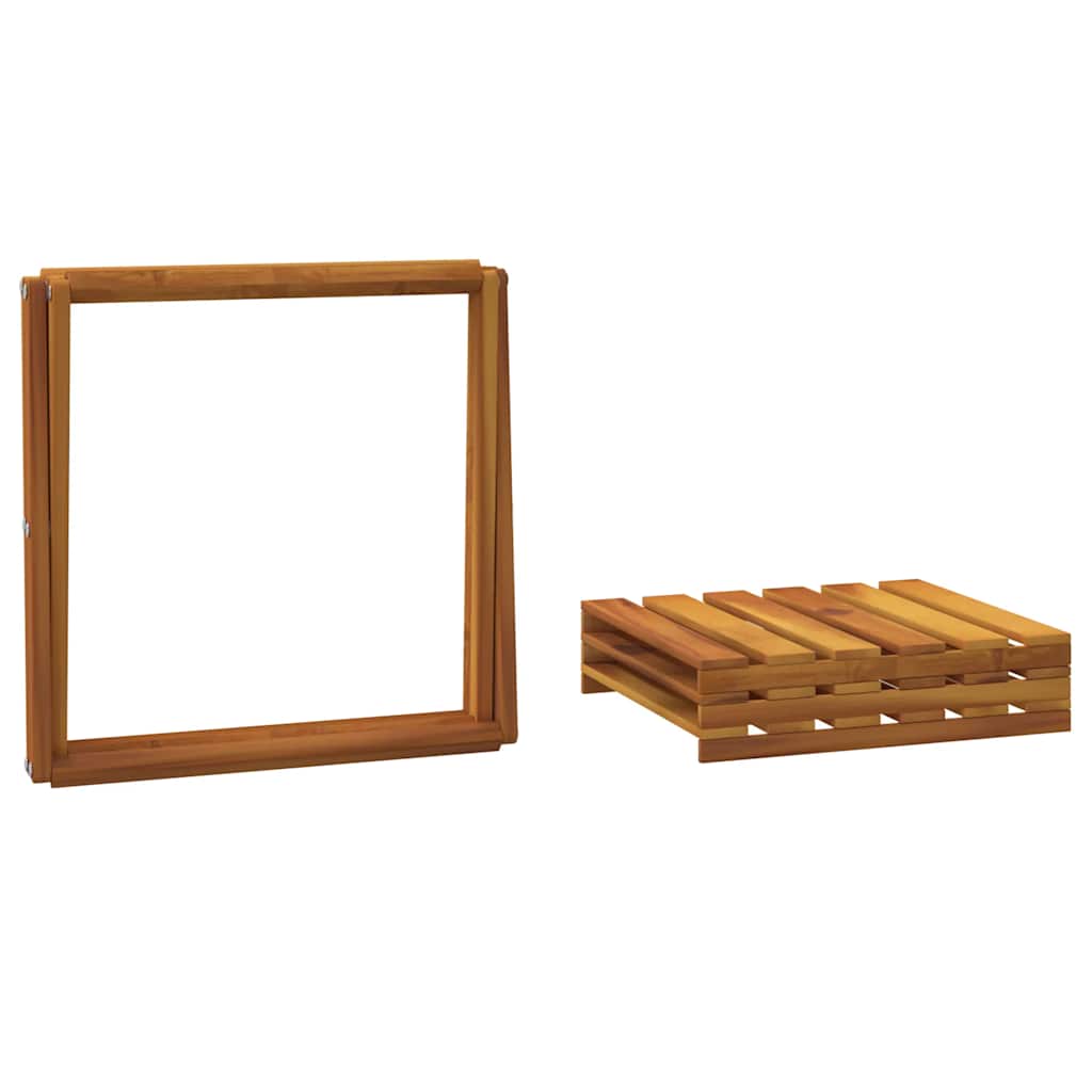 foldbar reol med 3 hylder 43x31x63 cm massivt akacietræ brun