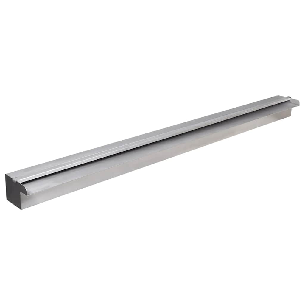 vandfaldsfontæne til pool med LED-lys 110 cm rustfrit stål