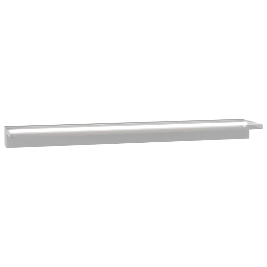 vandfaldsfontæne til pool med LED-lys 110 cm rustfrit stål