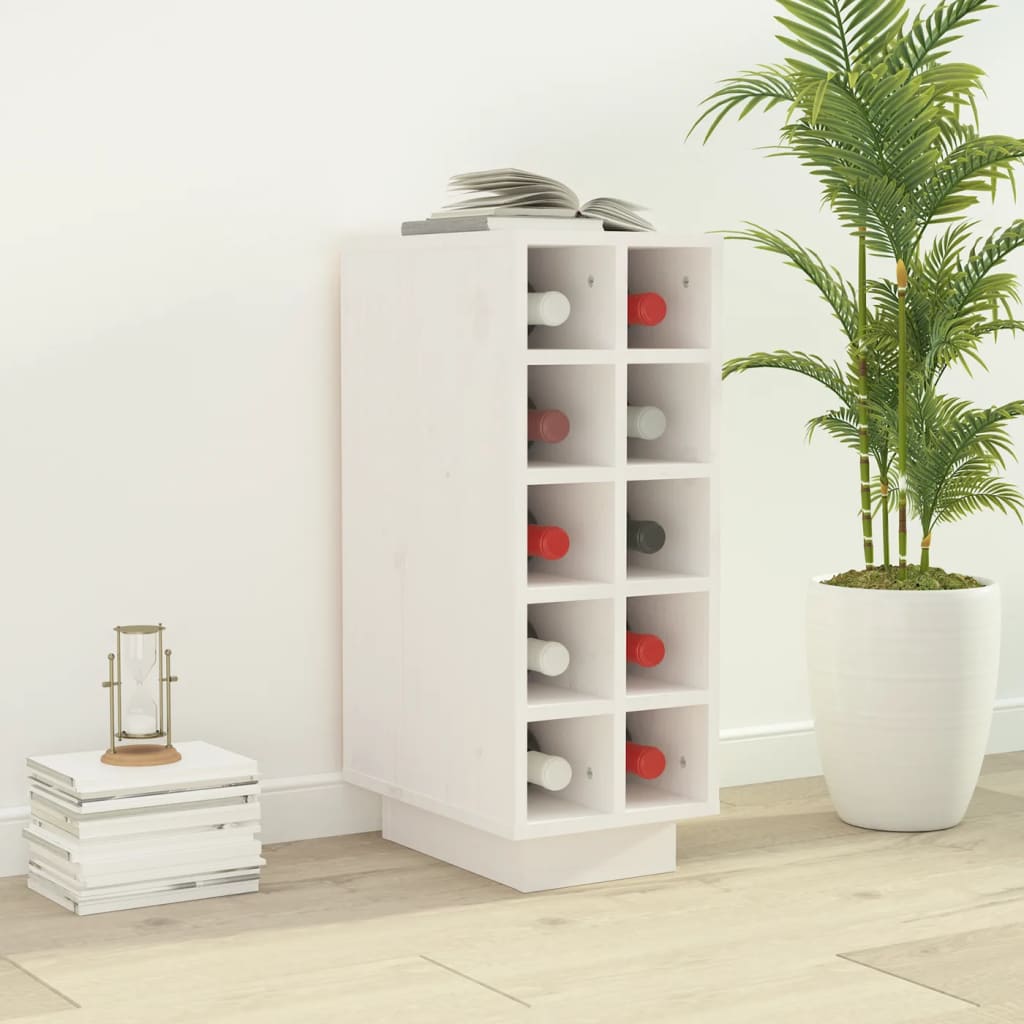 Vinskab 23x34x61 cm massivt fyrretræ hvid