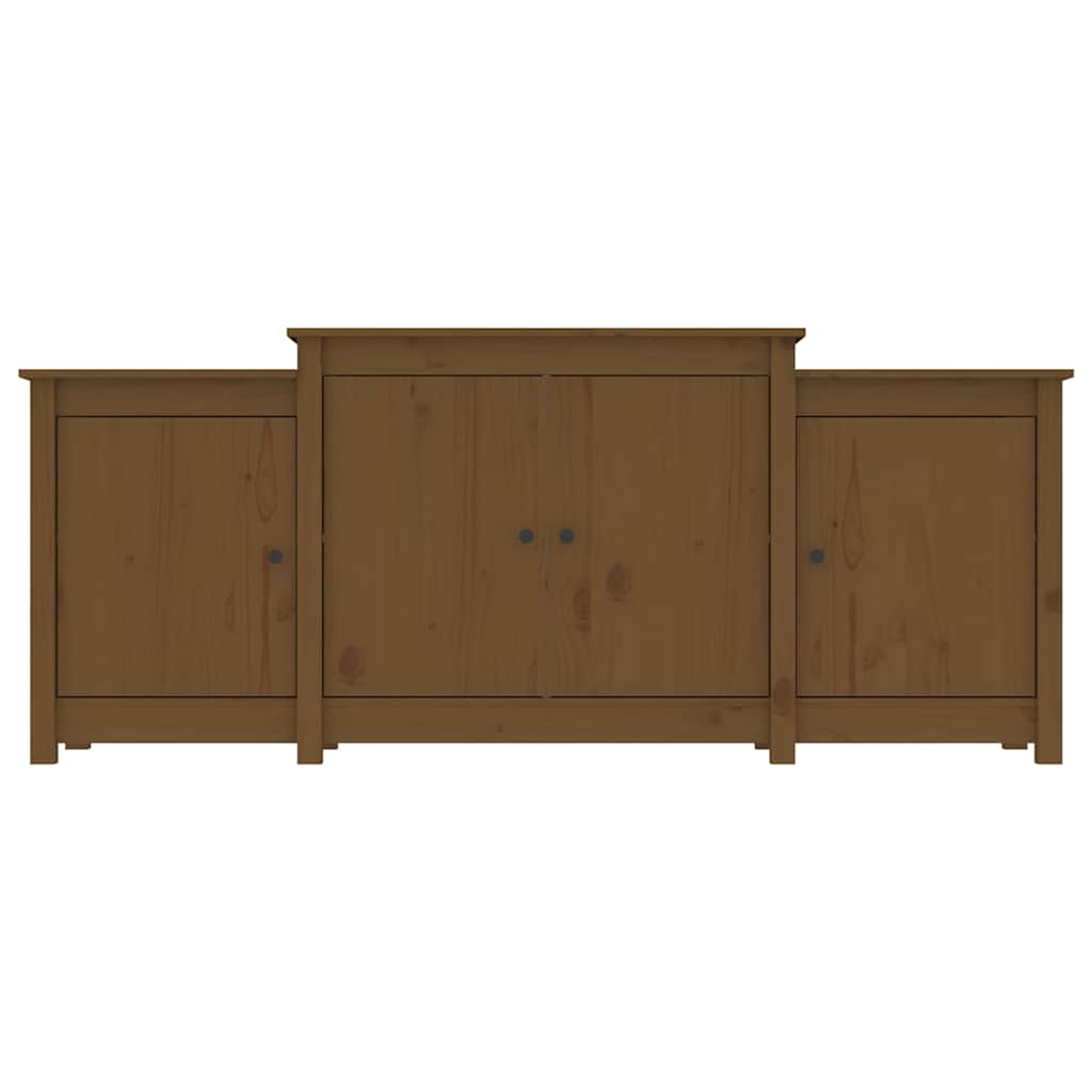 skænk 164x37x68 cm massivt fyrretræ gyldenbrun