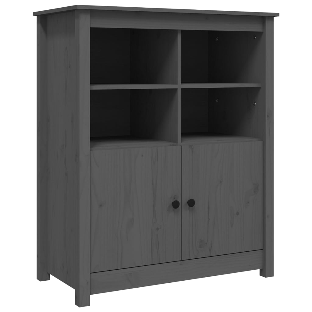 skænk 83x41,5x100 cm massivt fyrretræ grå