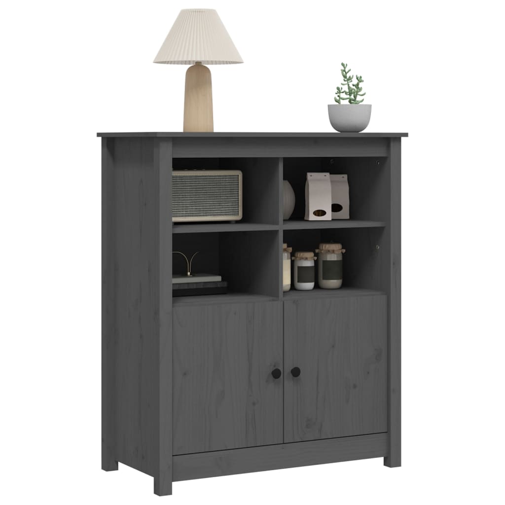 skænk 83x41,5x100 cm massivt fyrretræ grå