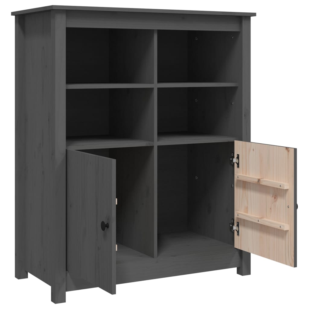 skænk 83x41,5x100 cm massivt fyrretræ grå