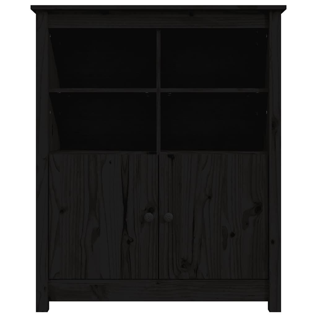 skænk 83x41,5x100 cm massivt fyrretræ sort