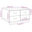 sofabord 80x80x45 cm massivt fyrretræ sort