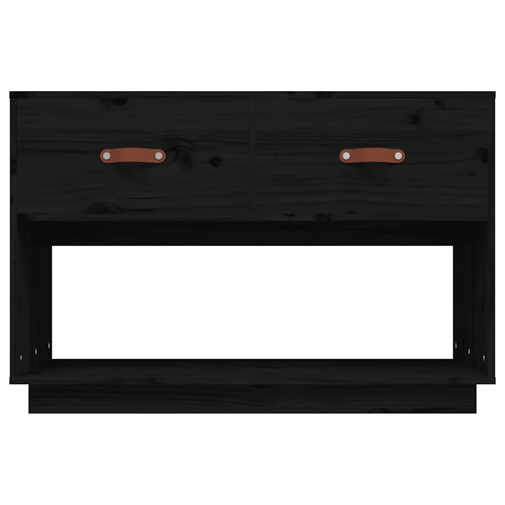 tv-bord 90x40x60 cm massivt fyrretræ sort