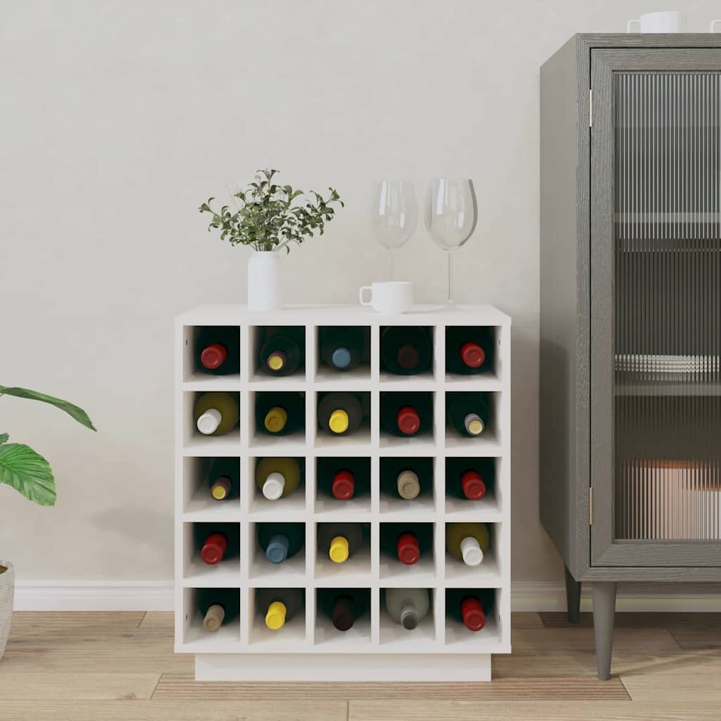 Vinskab 55,5x34x61 cm massivt fyrretræ hvid