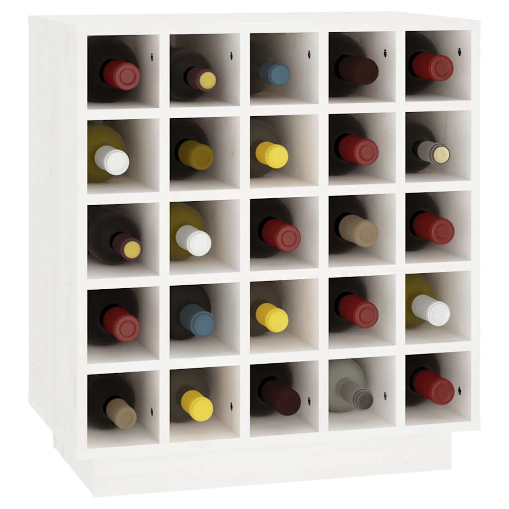 Vinskab 55,5x34x61 cm massivt fyrretræ hvid