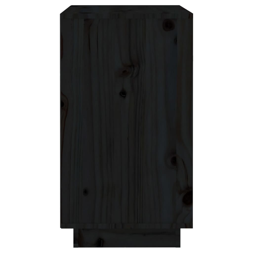 Vinskab 55,5x34x61 cm massivt fyrretræ sort
