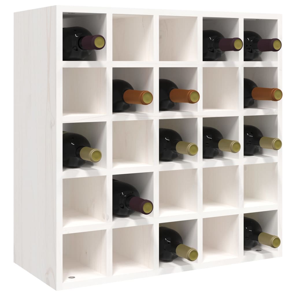vinskab hvid 56x25x56 cm massivt træ fyrretræ