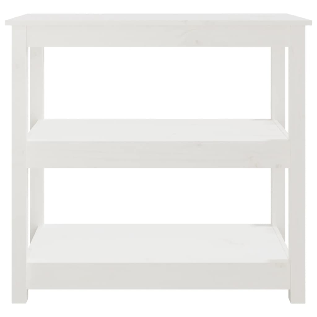 konsolbord 80x40x74 cm massivt fyrretræ hvid