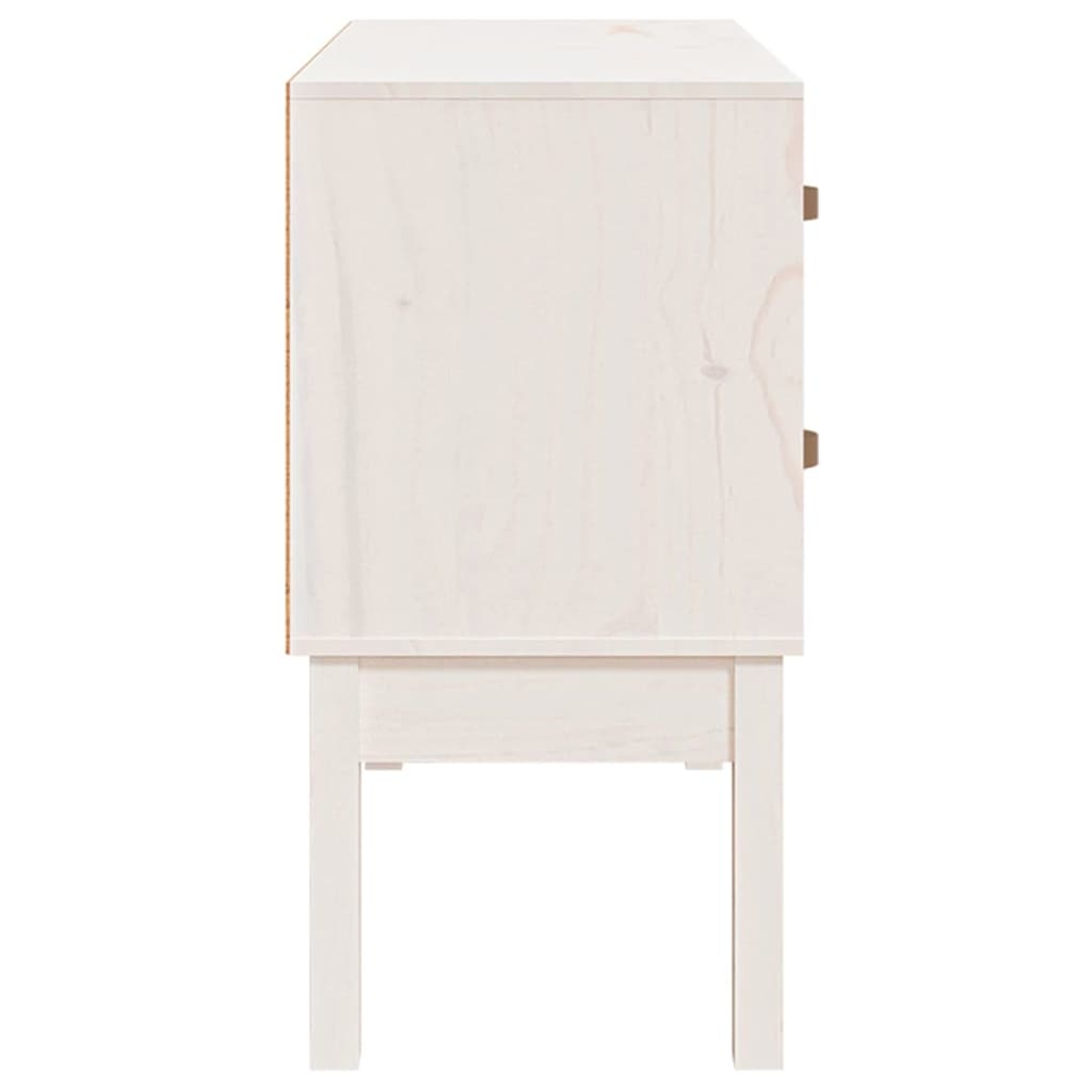 konsolskab 90x40x78 cm massivt fyrretræ hvid