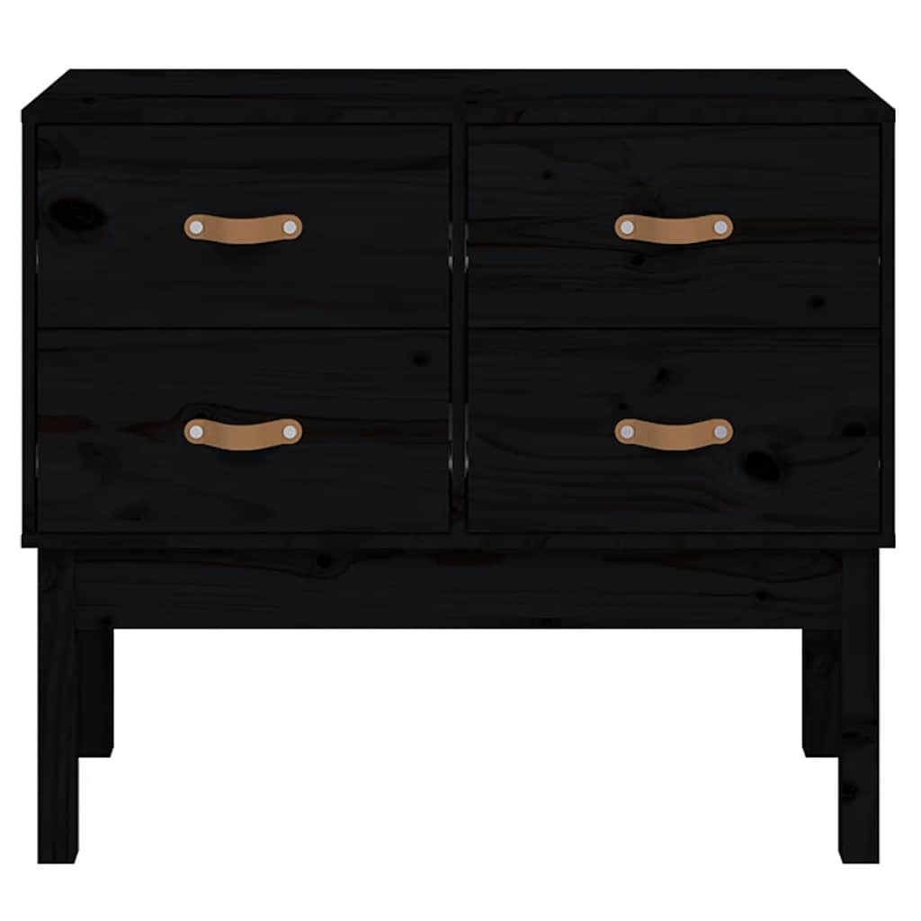 konsolskab 90x40x78 cm massivt fyrretræ sort