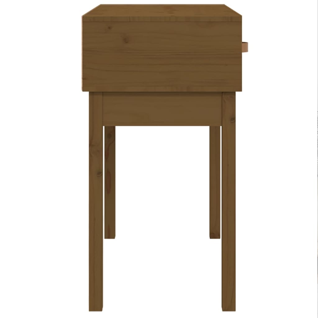 konsolbord 76,5x40x75 cm massivt fyrretræ gyldenbrun