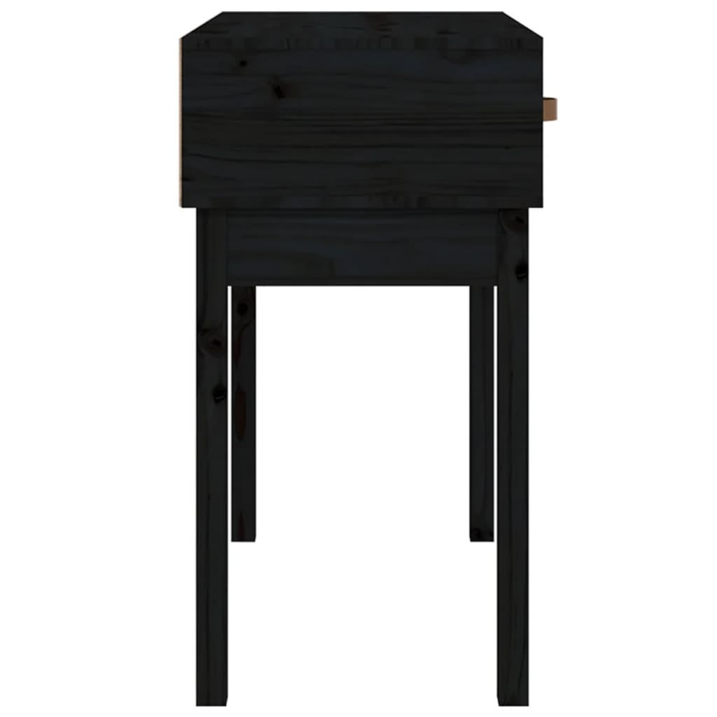 konsolbord 76,5x40x75 cm massivt fyrretræ sort