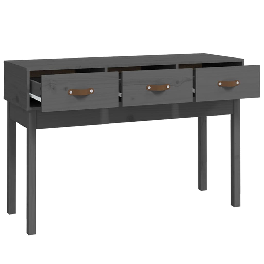 konsolbord 114x40x75 cm massivt fyrretræ grå