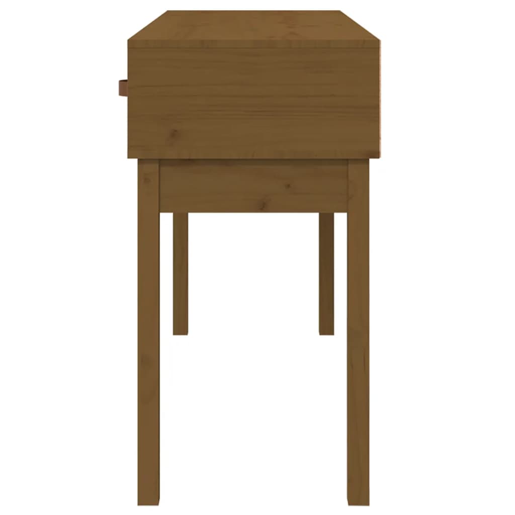 konsolbord 114x40x75 cm massivt fyrretræ gyldenbrun