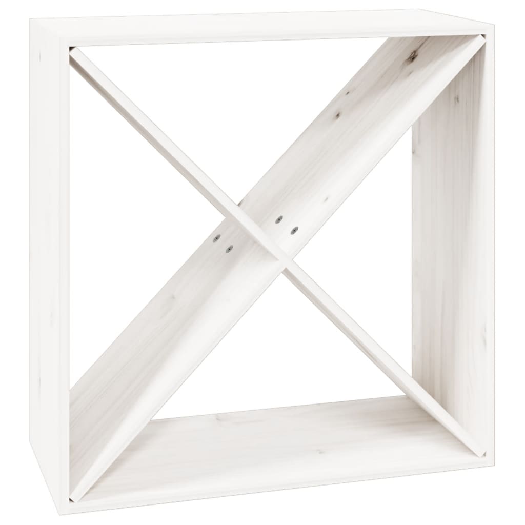 vinreol 62x25x62 cm massivt fyrretræ hvid