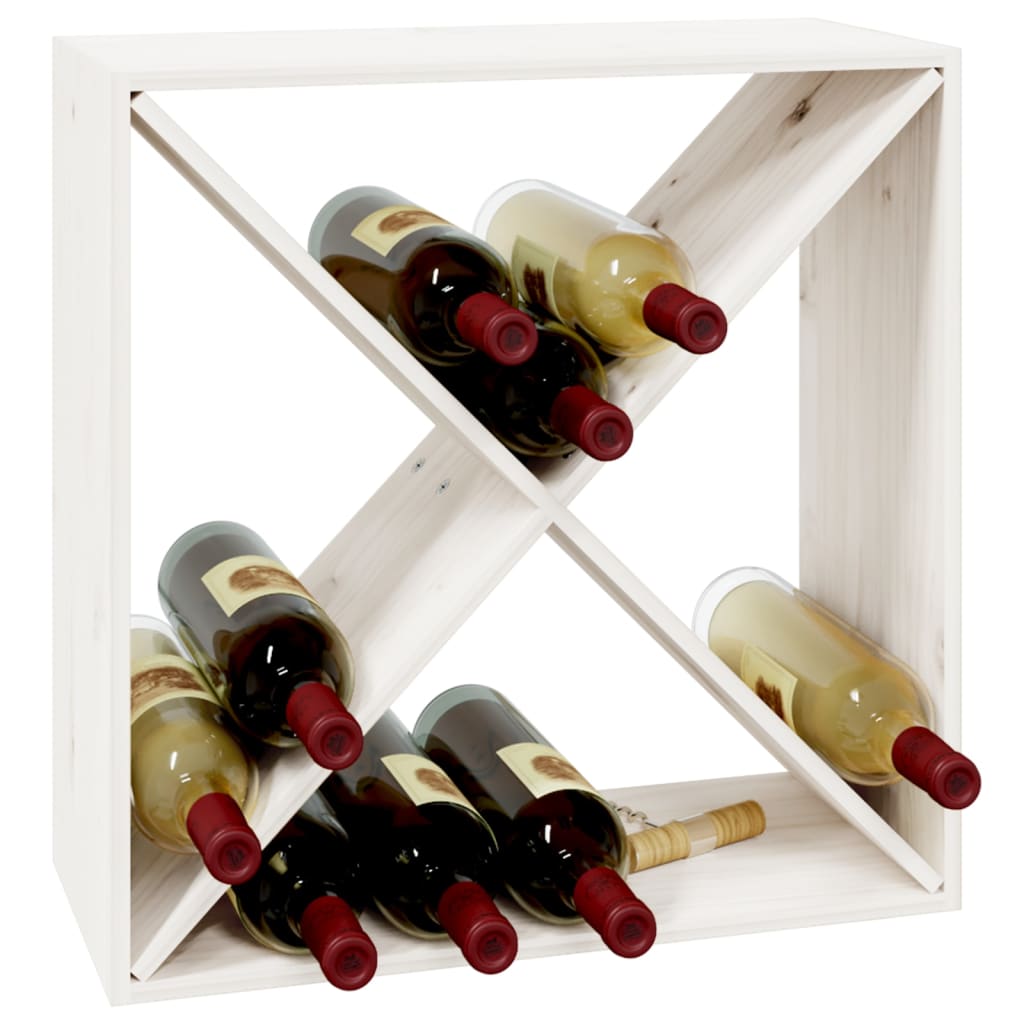vinreol 62x25x62 cm massivt fyrretræ hvid