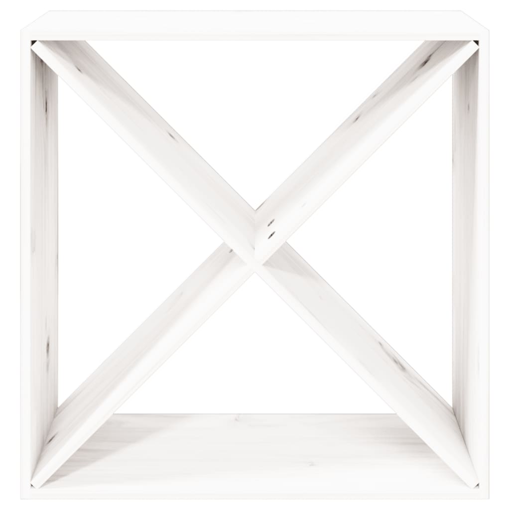 vinreol 62x25x62 cm massivt fyrretræ hvid