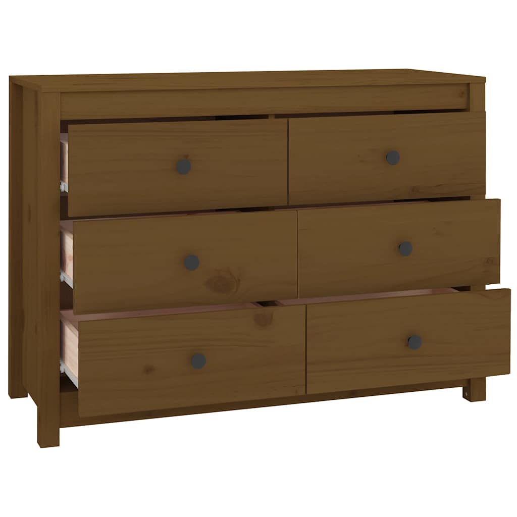 kommode 100x40x72 cm massivt fyrretræ gyldenbrun