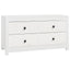 kommode 100x40x54 cm massivt fyrretræ hvid