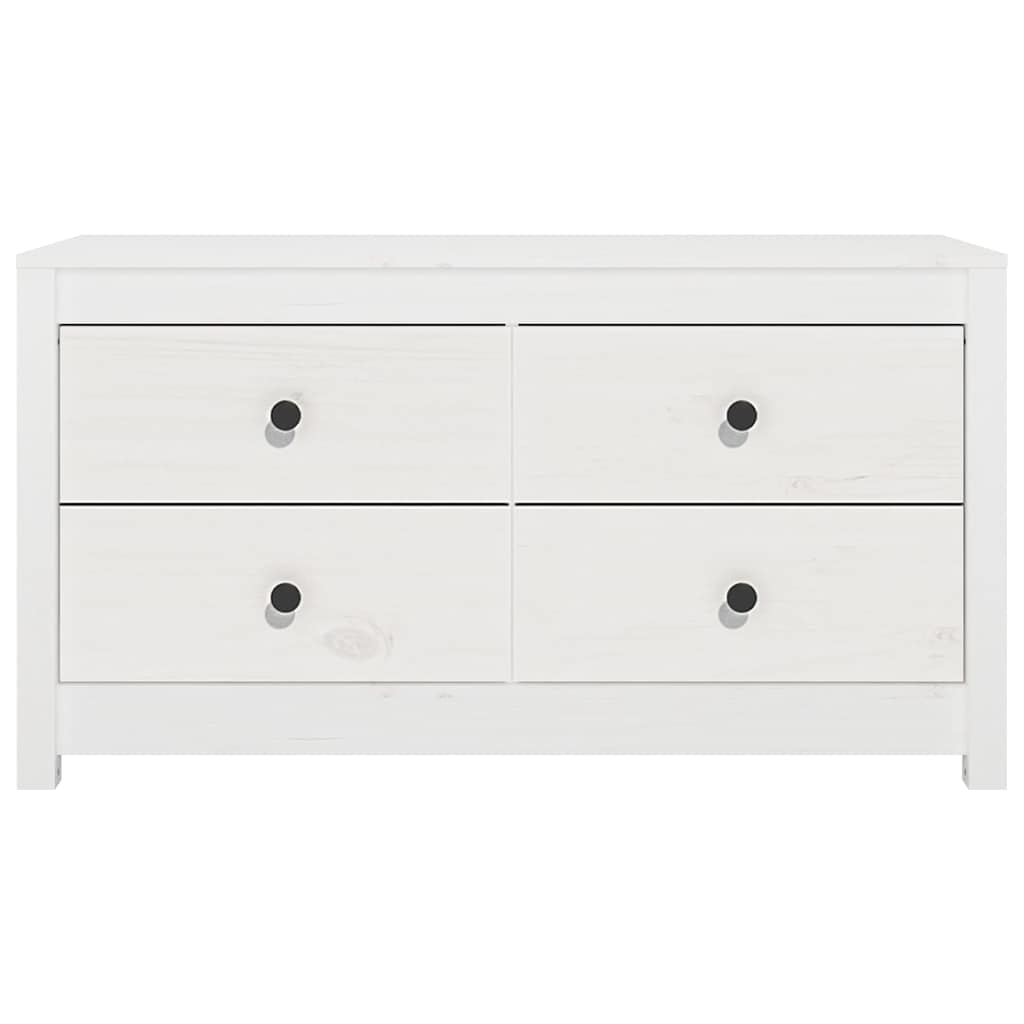 kommode 100x40x54 cm massivt fyrretræ hvid