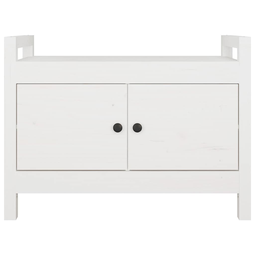 entrébænk 80x40x60 cm massivt fyrretræ Hvid