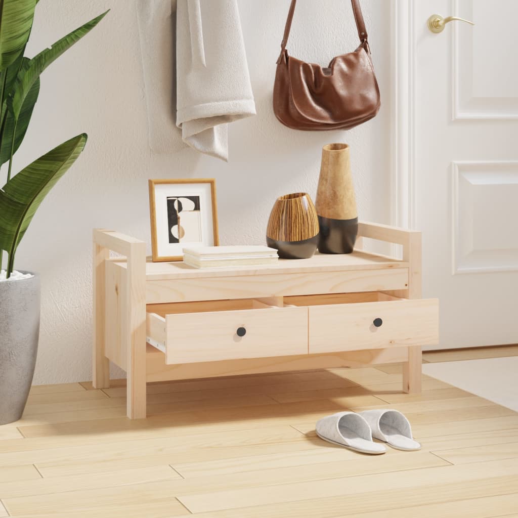 entrébænk 80x40x43 cm massivt fyrretræ