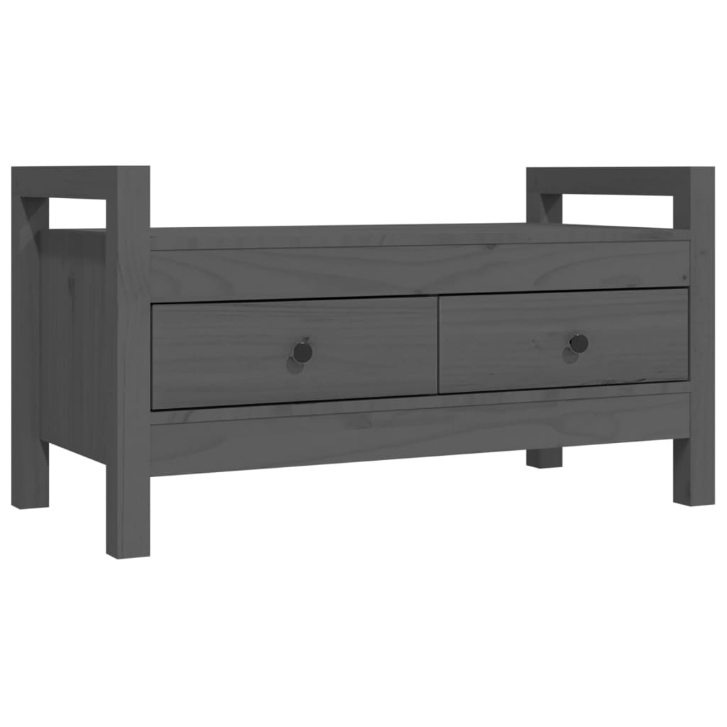 entrébænk 80x40x43 cm massivt fyrretræ grå