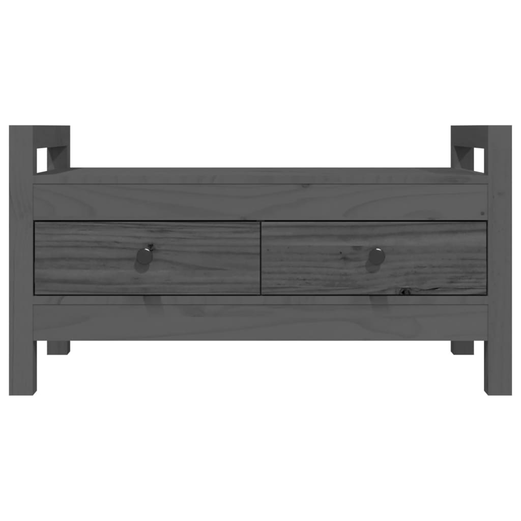 entrébænk 80x40x43 cm massivt fyrretræ grå